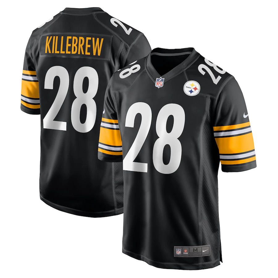 Men Pittsburgh Steelers 28 Miles Killebrew Nike Black Game NFL Jersey